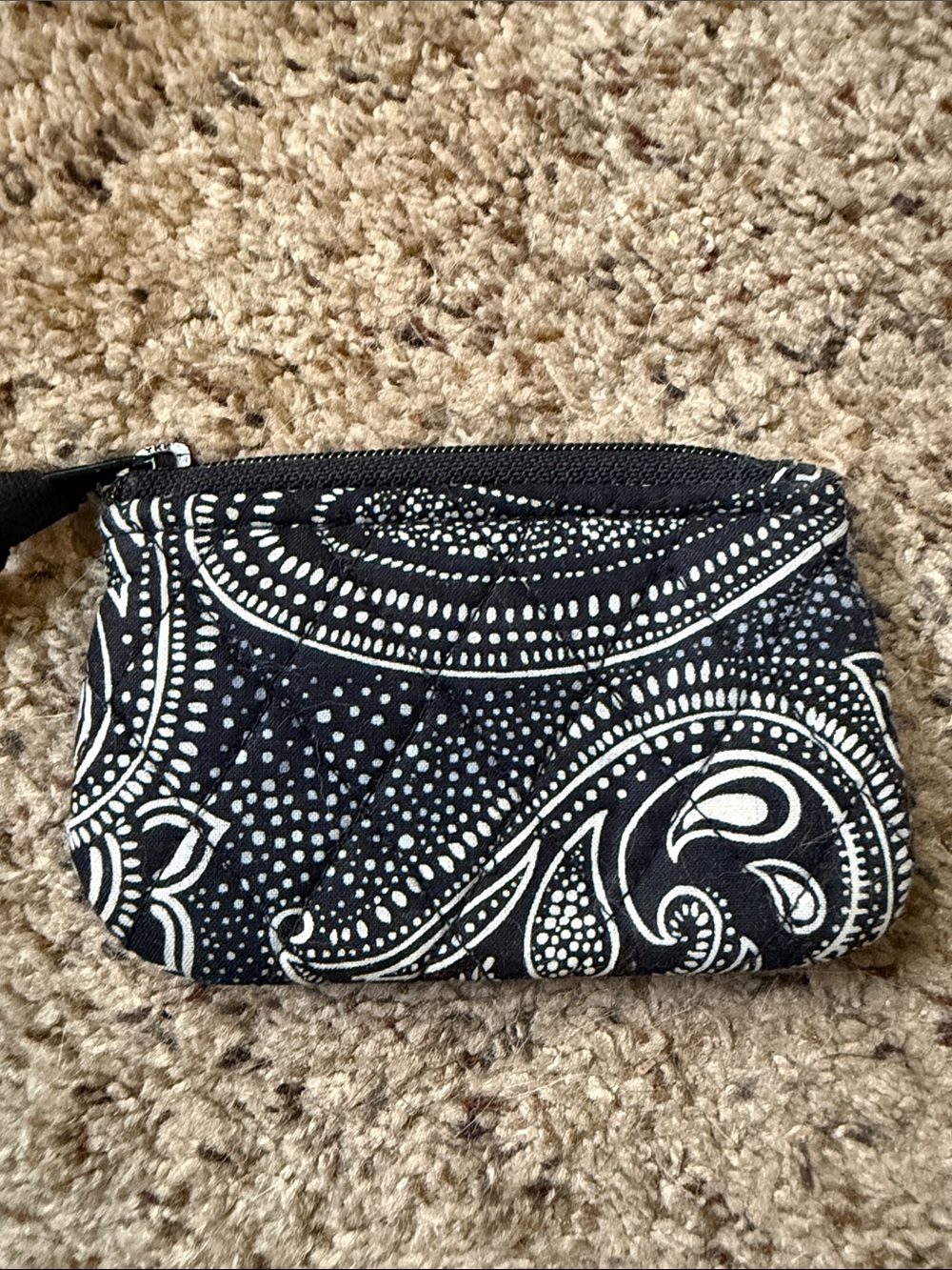 Vera Bradley Black and White Paisley Zip Pouch